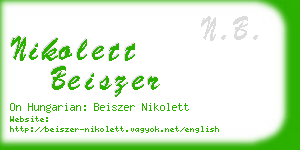 nikolett beiszer business card